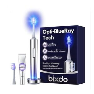 Bixdo Whitening Electric Toothbrush W60 Opti-Blueray Tech + Toothpaste